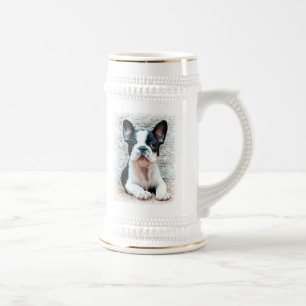 Franse Bulldog stein Bierpul