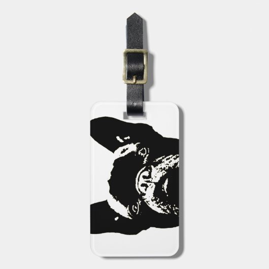Franse Bulldog Stencil Bagagelabel (Voorkant verticaal)