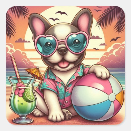 Franse Bulldog Sticker (Voorkant)