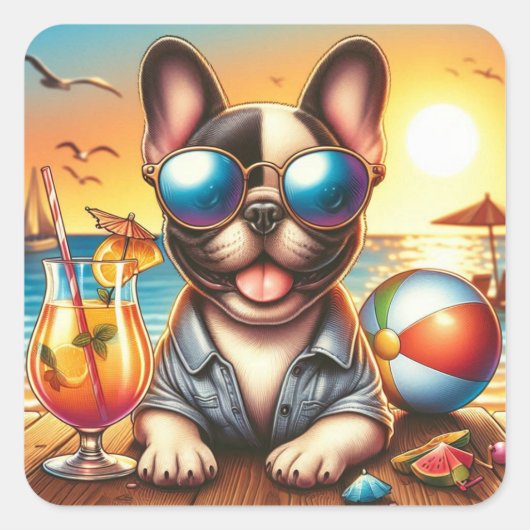 Franse Bulldog Sticker (Voorkant)