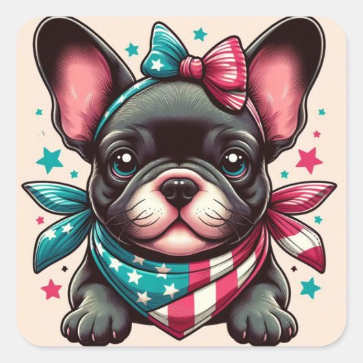 Franse Bulldog Sticker (Voorkant)