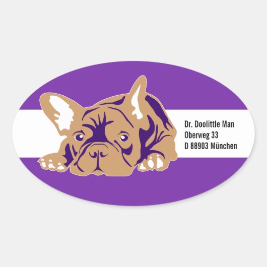 Franse Bulldog Sticker met tekst (Voorkant)