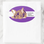 Franse Bulldog Sticker met tekst (Tas)