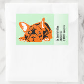 Franse Bulldog Sticker met tekst (Tas)