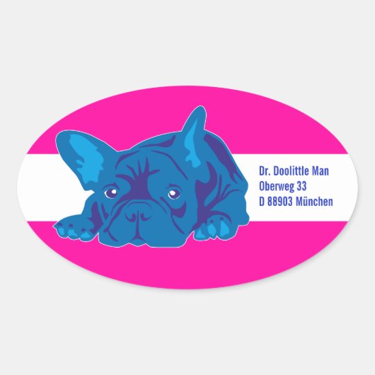 Franse Bulldog Sticker met tekst (Voorkant)