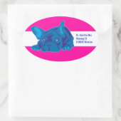 Franse Bulldog Sticker met tekst (Tas)