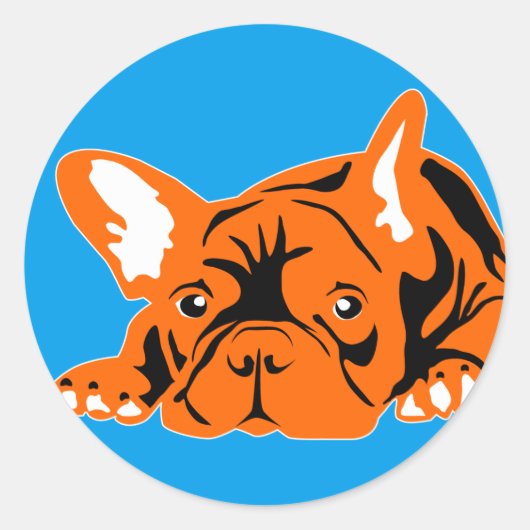 Franse Bulldog sticker voor binnen (Voorkant)