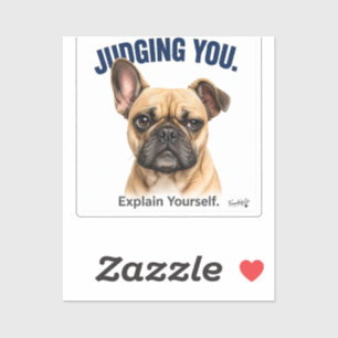 Franse Bulldog Sticker voor Laptop of Waterfles be