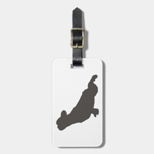 Franse Bulldog Stretching Bagagelabel (Voorkant verticaal)