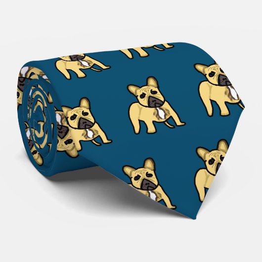 Franse Bulldog Stropdas (Opgerold)