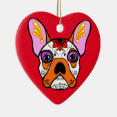 Franse Bulldog Sugar Skull Keramisch Ornament (Rechts)