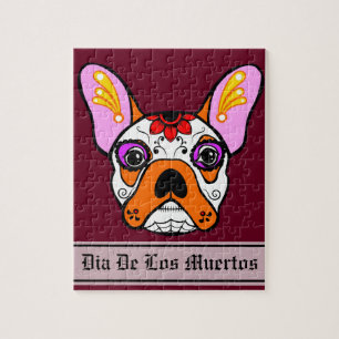 Franse Bulldog Sugar Skull Legpuzzel