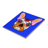 Franse Bulldog Sugar Skull Tegeltje (Zijkant)