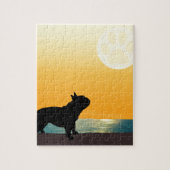 Franse Bulldog Surfside Sunset Legpuzzel (Verticaal)
