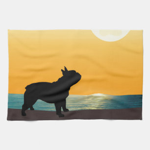 Franse Bulldog Surfside Sunset Theedoek