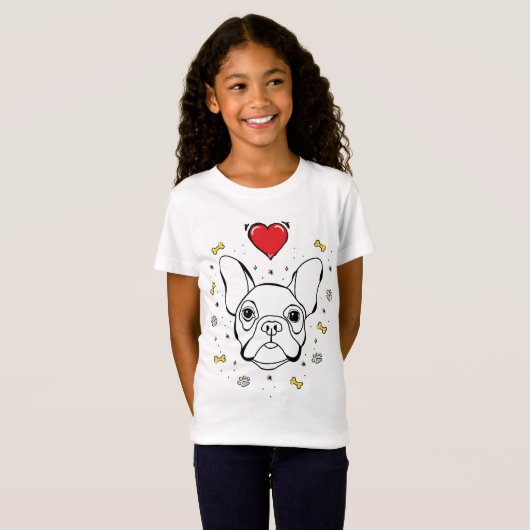 Franse bulldog t-shirt (Voorkant volledig)