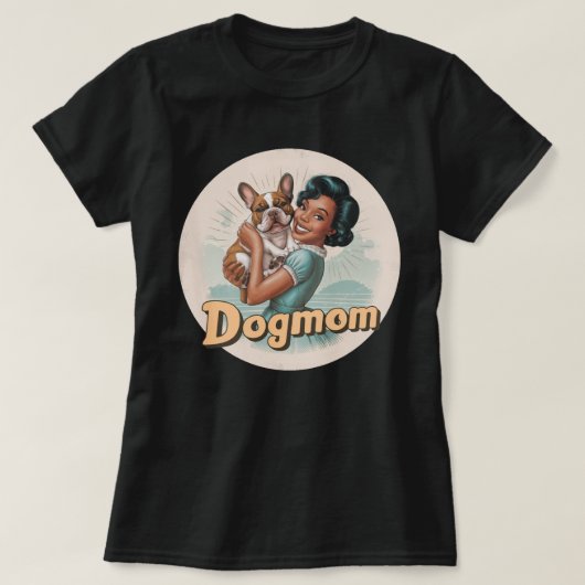 Franse Bulldog T-shirt Dogmom doglover retro (Design voorkant)