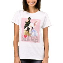 Franse Bulldog T-Shirt - I Heart French Bulldogs
