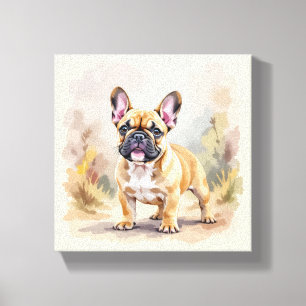 Franse Bulldog Tan Fawn-kleurige Schattigee French Canvas Afdruk