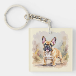 Franse Bulldog Tan Fawn-kleurige Schattigee French Sleutelhanger