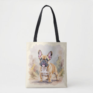 Franse Bulldog Tan Fawn-kleurige Schattigee French Tote Bag
