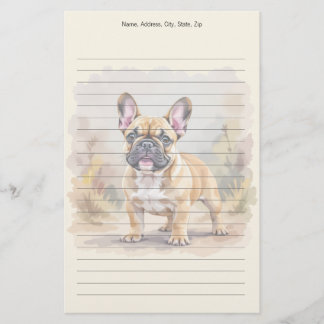 Franse Bulldog Tan Vaal-Kleurige Moppige Franse Ho Briefpapier