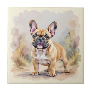 Franse Bulldog Tan Vaal-Kleurige Schattige Franse Tegeltje