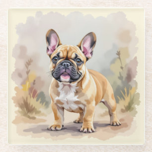 Franse Bulldog Tan Vaalbruin Kleurige Schattige Fr Glazen Onderzetter