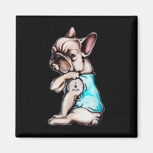 Franse Bulldog Tattoo I Love Mom Moederdag L Magneet