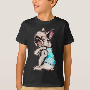 Franse Bulldog Tattoo I Love Mom Moederdag L T-shirt