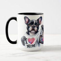 Franse Bulldog Tattoo I 💗 Mom Koffie Mok Cup