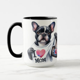 Franse Bulldog Tattoo I 💗 Mom Koffie Mok Cup