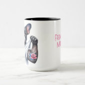 Franse Bulldog Tattoo I 💗 Mom Koffie Mok Cup (Midden)