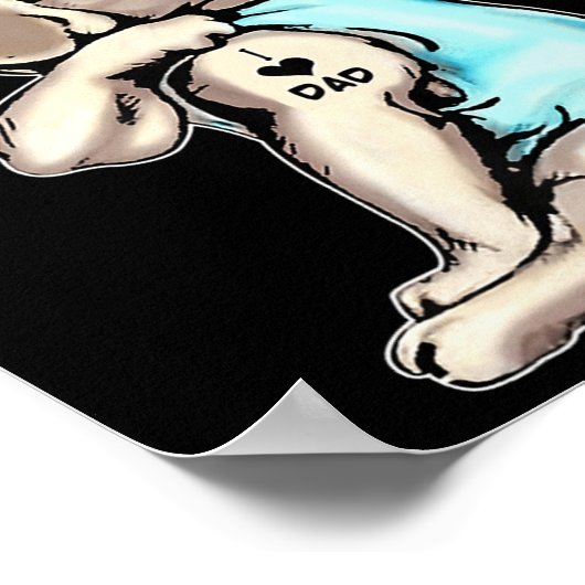 Franse Bulldog Tattoos waar ik van hou, pap die gi Poster (Hoek)