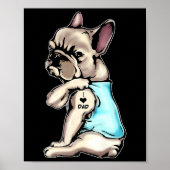 Franse Bulldog Tattoos waar ik van hou, pap die gi Poster (Voorkant)