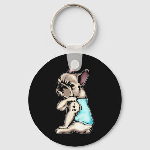 Franse Bulldog Tattoos waar ik van hou, pap die gi Sleutelhanger