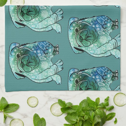 Franse Bulldog Tea Towel Theedoek (Gevouwen)