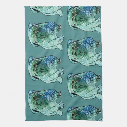 Franse Bulldog Tea Towel Theedoek (Verticaal)