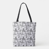 FRANSE BULLDOG Terrier zwart toilet Tote Bag (Achterkant)