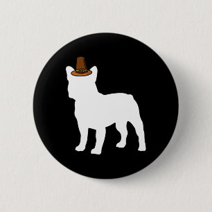 Franse Bulldog Thanksgiving Day Dog Puppy Lover Au Ronde Button 5,7 Cm
