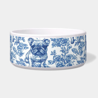 Franse Bulldog Toile Blauw Voerbakje