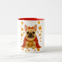 Franse Bulldog Toile l Grappige Franse Bulldog Moe Tweekleurige Koffiemok