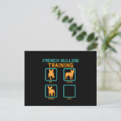 Franse bulldog training grappig briefkaart (Staand voorkant)