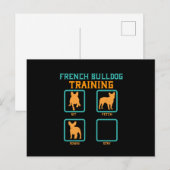 Franse bulldog training grappig briefkaart (Voorkant / Achterkant)
