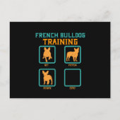 Franse bulldog training grappig briefkaart (Voorkant)