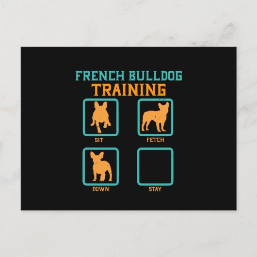 Franse bulldog training grappig briefkaart (Voorkant)