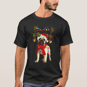 Franse Bulldog Tree Light-mas T-shirt