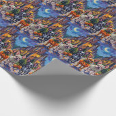 Franse Bulldog Trick-or-Treating Halloween kostuum Cadeaupapier (Hoek)