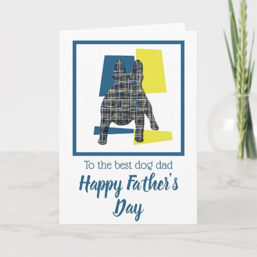 Franse Bulldog TriColour Vaderdag Kaart (Voorkant)