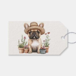 Franse Bulldog Tuinieren Bloempotten Cadeaulabel
